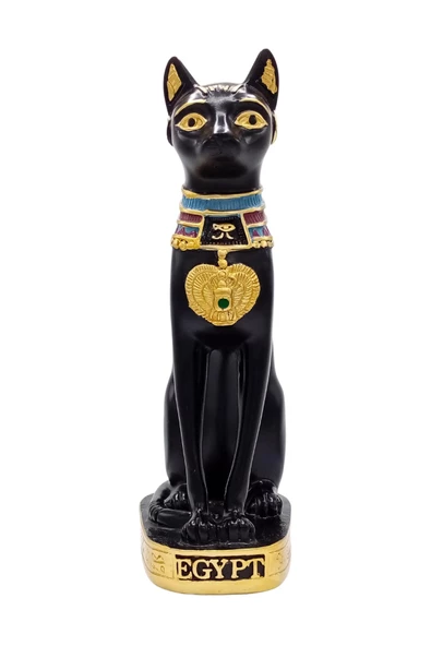 Mısır Kedisi Bastet Heykeli Reçine Büyük 24 cm - Resim 11