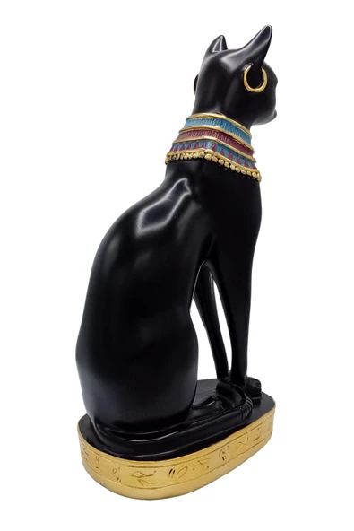 Mısır Kedisi Bastet Heykeli Reçine Büyük 24 cm - Resim 12
