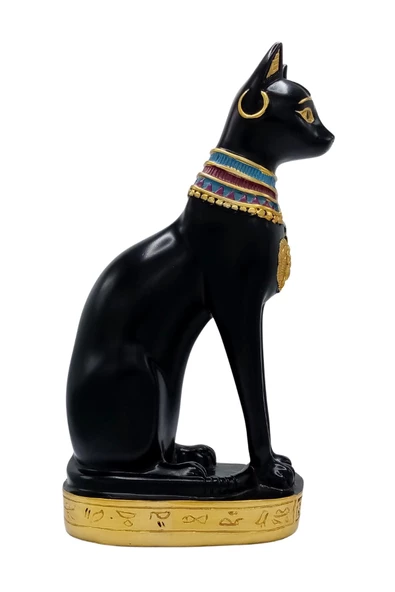 Mısır Kedisi Bastet Heykeli Reçine Büyük 24 cm - Resim 10