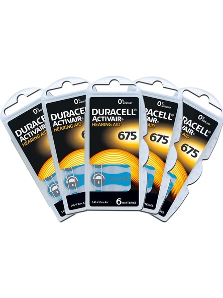Duracell 675 Numara Işitme Cihazı Pili 5 Paket 30 Adet Duracell Kulaklık Pili 675 Numara Pil