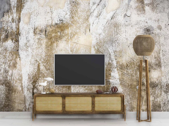 3 Boyutlu Eskitme Duvar Temalı Duvar Kağıdı - Resim 3