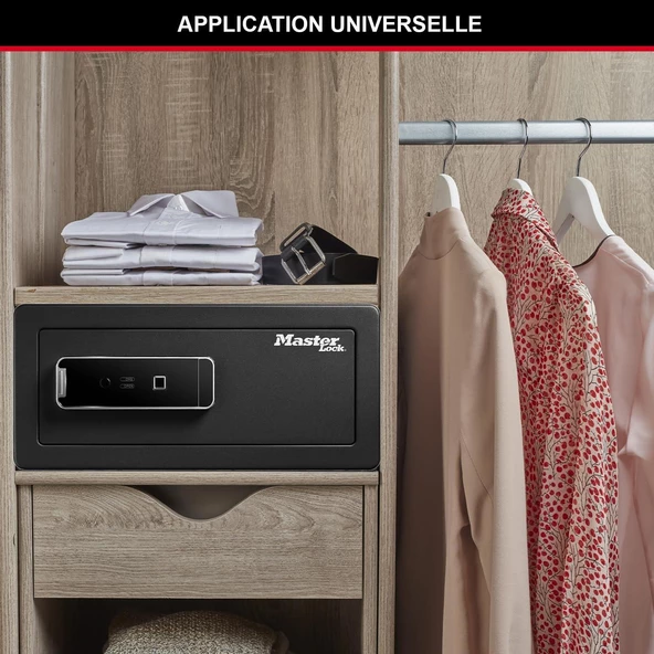 Master Lock LX110BEURHRO Biyometrik Kasa Parmak İzli, Siyah, 19,5 x 43 x 37 cm - 2