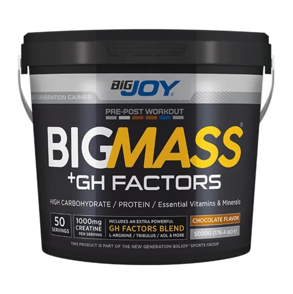 Bigjoy Sports BIGMASS Gainer + GH FACTORS 5000g Çikolata