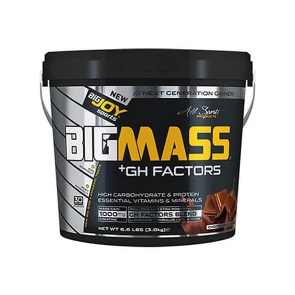 Bigjoy Sports BIGMASS Gainer + GH FACTORS 3000g Çikolata - 2