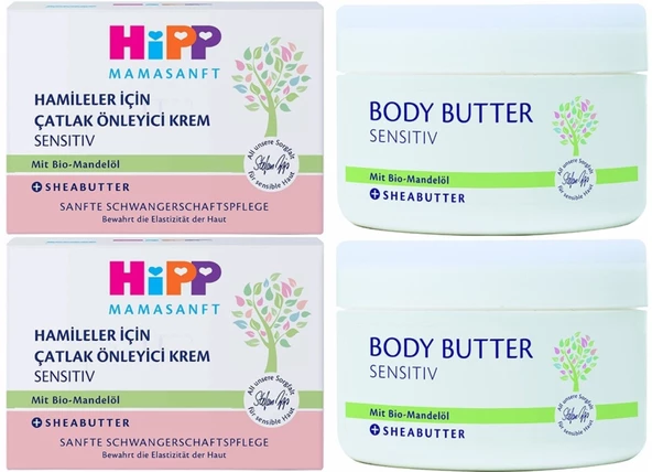 Hipp Mamasanft Hamileler için Çatlak Önleyici Krem Sensıtıv 200ML (2 Li Set)