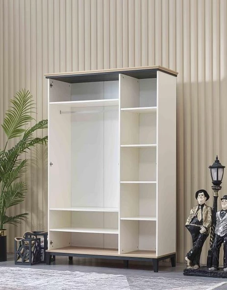 Dolap Urlu BOSTON 90422 Model GARDIROP Yüksek ayak 3kapı Kalite Malzeme EL YAPIM - 3