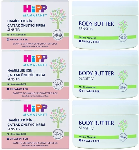 Hipp Mamasanft Hamileler için Çatlak Önleyici Krem Sensıtıv 200ML (3 Lü Set)