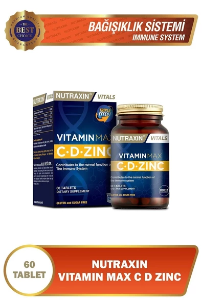 Nutraxin Vitamin Max C + D Zinc 60 Tablet