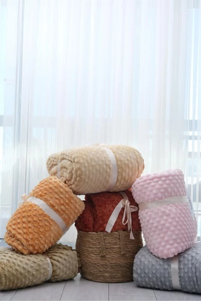 Mink Tomurcuk Çift Kişilik Battaniye - Pudra - 4