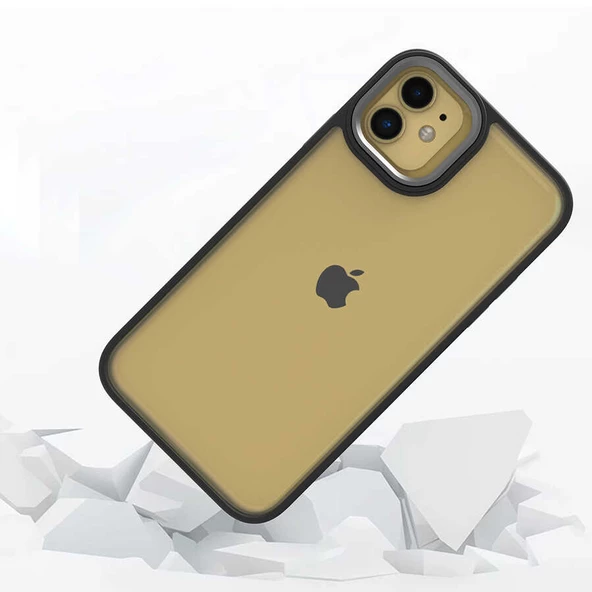 iPhone 11 Kılıf Flora Kamera Çıkıntılı Arkası Şeffaf Köşeleri Parlak Renkli Işlemeli Flora Kapak - Resim 3