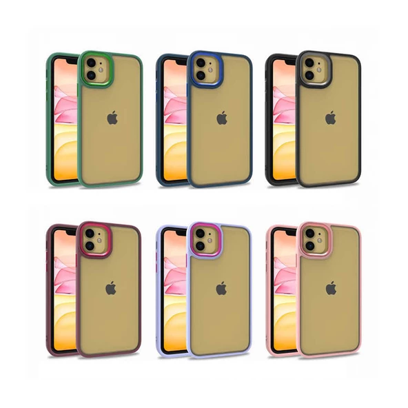 iPhone 11 Kılıf Flora Kamera Çıkıntılı Arkası Şeffaf Köşeleri Parlak Renkli Işlemeli Flora Kapak - Resim 2