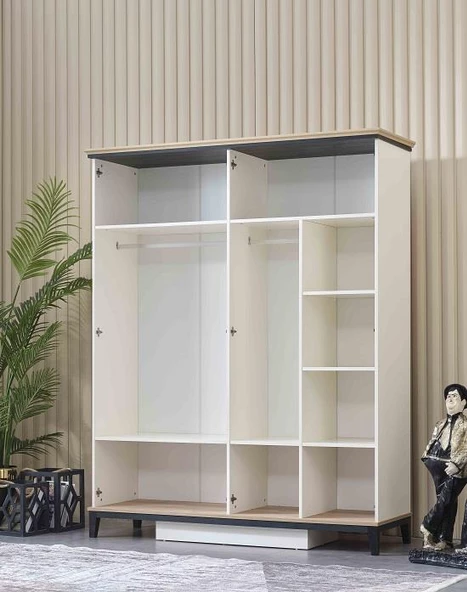 Dolap Urlu BOSTON 90423 Model GARDROP Yüksek ayak 4 kapı Kalite Malzeme EL YAPIM - 3