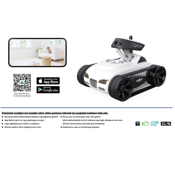Wi-Fi Telefon Kontrollü Kameralı Keşif Aracı - 2