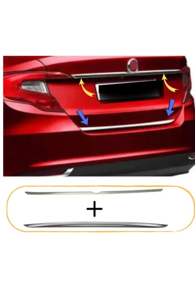 Fiat Egea Krom Bagaj Çıtası+Bagaj Alt Çıtası 2015 Üzeri Paslanmaz Çelik ürün görseli 1