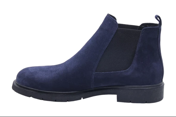 LACİVERT NUBUK KÜRKLÜ CHELSEA HAKİKİ DERİ ERKEK BOT - 3
