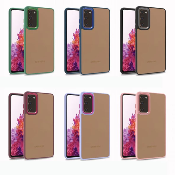 Samsung Galaxy S20 FE Kılıf Kamera Çıkıntılı Arkası Şeffaf Köşeleri Parlak Renkli Işlemeli Flora Kapak - Resim 12