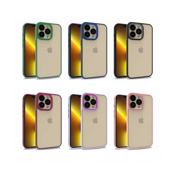 iPhone 13 Pro Kılıf Kamera Çıkıntılı Arkası Şeffaf Köşeleri Parlak Renkli Işlemeli Flora Kapak - Resim 3