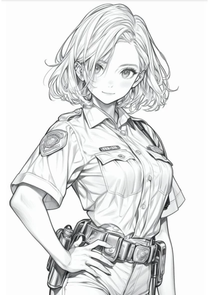 Anime Güzel Polis Boyama Kitap Seti - 3