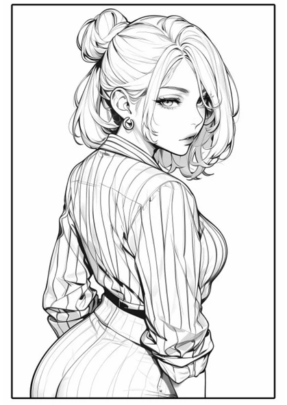 Anime Güzel Polis Boyama Kitap Seti - 6