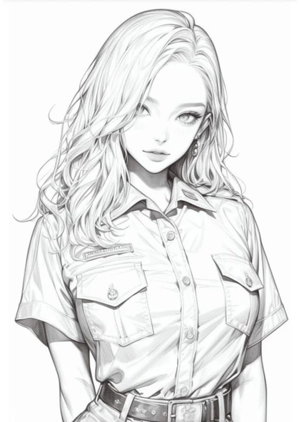 Anime Güzel Polis Boyama Kitap Seti - 4