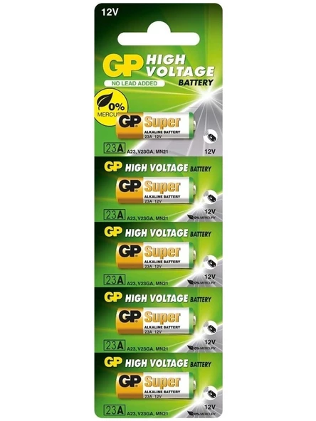 GP Gp 23A V23GA MN21 12V Alkalin Pil Kepenk Anahtar Pili 5'li