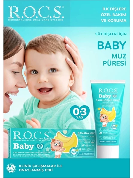 R.O.C.S.Bebek Diş Macunu Muz Püresi Tadında 0-3 Yaş 45 Gr - 4