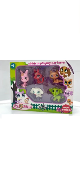 Miniş Oyuncak Karakterleri Littlest Pets Shop 5 'li Miniş Ailesi