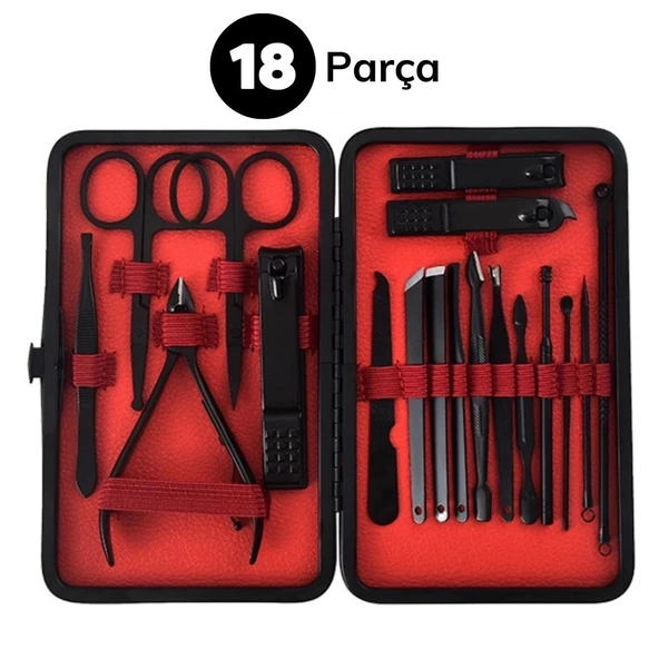 18 Parça Çanta Tipi Manikür Pedikür Tırnak Bakım Seti - 4