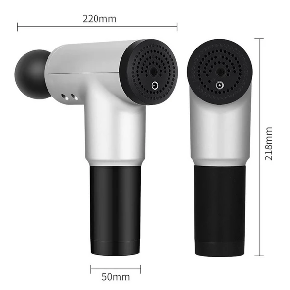 6 Farklı Seviyeli Titreşimli 4 Farklı Başlıklı Büyük Boy Masaj Tabancası - Resim 4