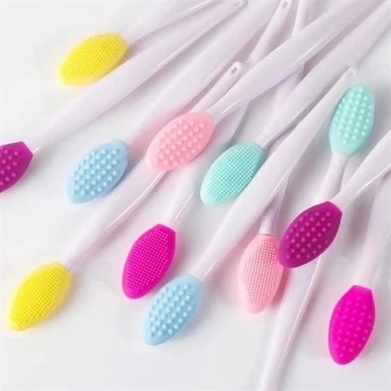 2 Adet Dudak Fırçası Peeling Etkili Gözenek  Siyah Nokta Temizleyici Akne Giderici Çift Yönl - 6