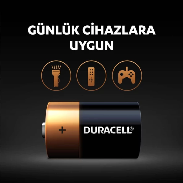 Duracell Alkalin D Piller 2 Li Paket - 4