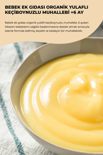 payitaht hurma BEBEK EK GIDASI YULAFLI KEÇİBOYNUZLU MUHALLEBİ 350GR +6 AY - 2