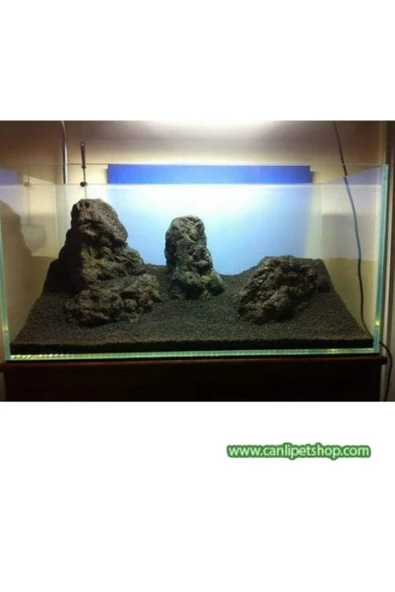 canlipetshop Dekoratif Doğal Lav Kaya Siyah (10x10) 10 ADET - 3