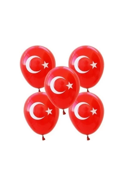 Parti Feneri Ay Yıldızlı Latex Balon 10'lu