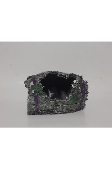 Sega Pet Akvaryum Kırık Fıçı Dekoru Harabe Eski Fıçı Süsü Yapay Akvaryum Aksesuarı 9×15 cm - 3
