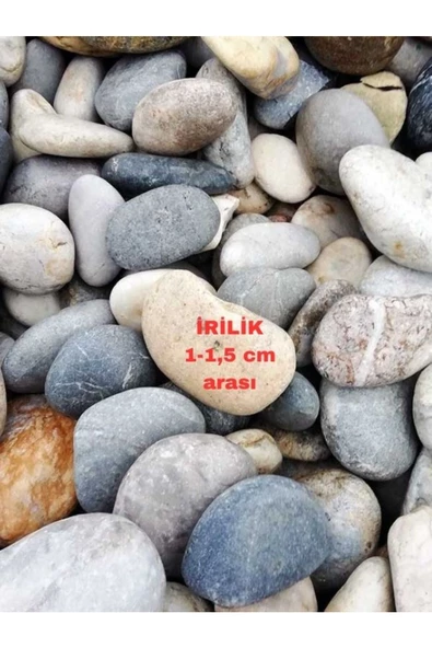 canlipetshop Karışık Doğal Çakıl Taşı 1-1,5-2 Cm İriliğinde Akvaryum Teraryum Saksı Süslemeleri İçin 2,5 Kg - 2