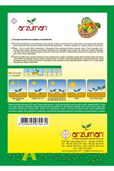 Arzuman Kandil Dolma Biber Tohumu 10 Gram - 2