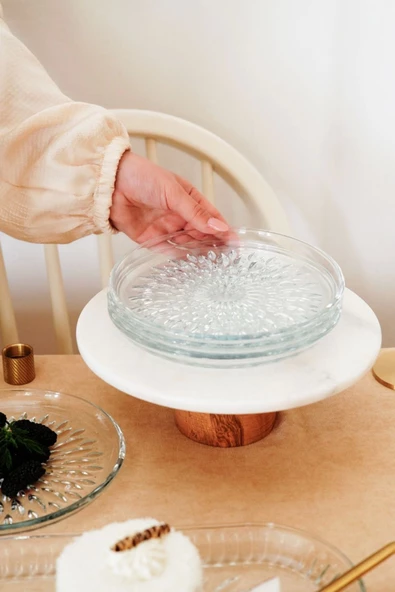 Cam Pasta Tabağı Seti 1 Adet Desenli 19 cm - 3