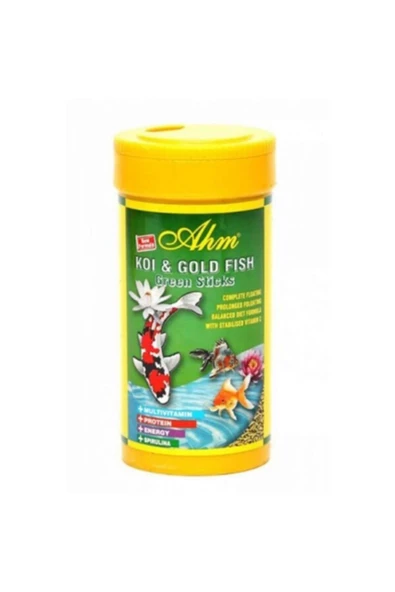 Ahm Koi Goldfish Green Pond Sticks 250ml Balık Yemi