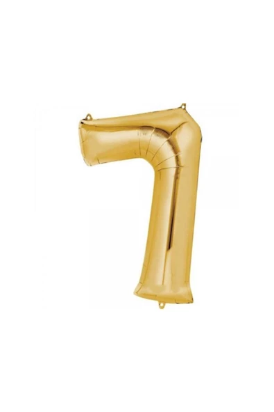 TROPİKAL Rakam Folyo Balon Gold Altın Renk Orta Boy 7 Numara