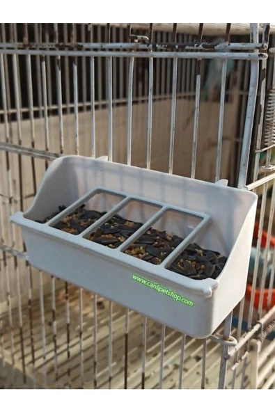 canlipetshop Tüm Kuşlara Uygun Beyaz Plastik Kırılmaz Izgaralı Yemlik 5 Adet - 2