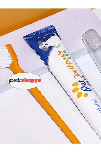 Petshopya Kedi Köpek Diş Fırçası ve Diş Macunu Seti Yenilebilir Diş Macunu Dental Kit Ağız ve Diş Sağlık Seti - 2