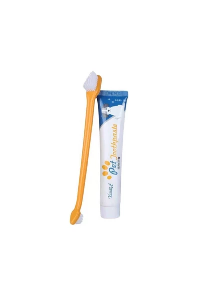 canlipetshop Kedi Köpek Diş Fırçası ve Diş Macunu Seti Yenilebilir Diş Macunu Dental Kit Ağız ve Diş Sağlık Seti - 2