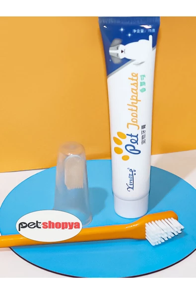 Petshopya Kedi Köpek Diş Fırçası ve Diş Macunu Seti Yenilebilir Diş Macunu Dental Kit Ağız ve Diş Sağlık Seti - 3