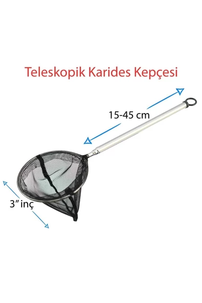 Liya Teleskopik Karides Kepçesi 3 Inc 15-45 Cm Saplı / Yuvarlak Ağız 1 Adet - 2