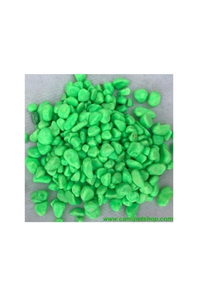 TROPİKAL Akvaryum  Fanus  Teraryum Yeşil Renkli Dekor Taşları 8-10 Mm 1 Kg