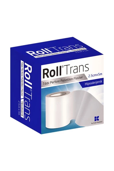 Roll Trans Tıbbi Perfore Polietilen Flaster Hipoalerjenik 2,5 Cm X 5 M