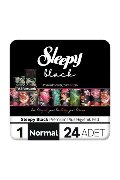 Sleepy Black Premium Plus Hijyenik Ped Normal 24 Adet Ped