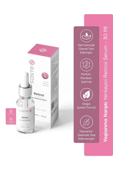 SantePlus Yenileyici, Onarıcı Ve Derin Kırışıklık Retinol Serum 30 ml (%1 RETİNOL CERAMİDE SQUALENE)