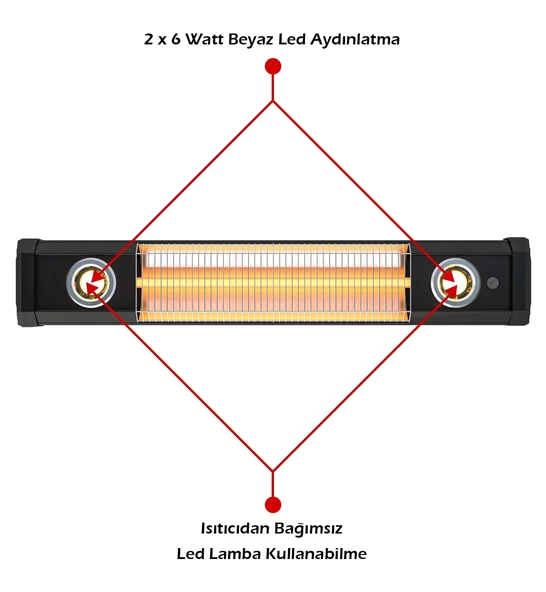MirKraft VEGA 2500W Sarkıt Tipi Karbon Infrared Isıtıcı - 4